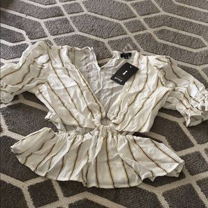 Privy low cut striped t shirt